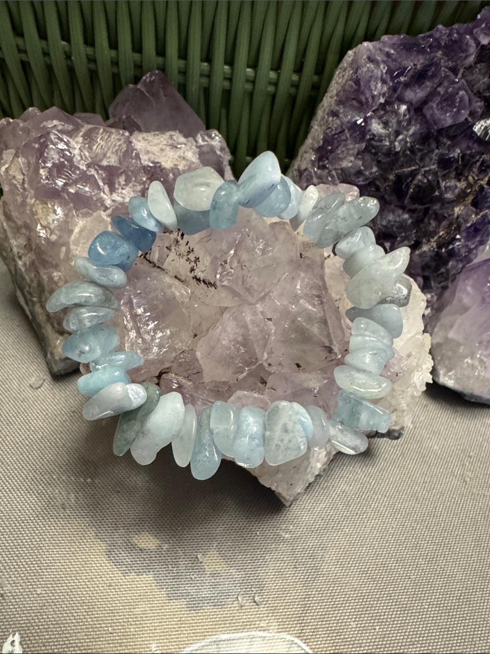 Aquamarine Chip Bracelet - Light Blue Women Jewelry